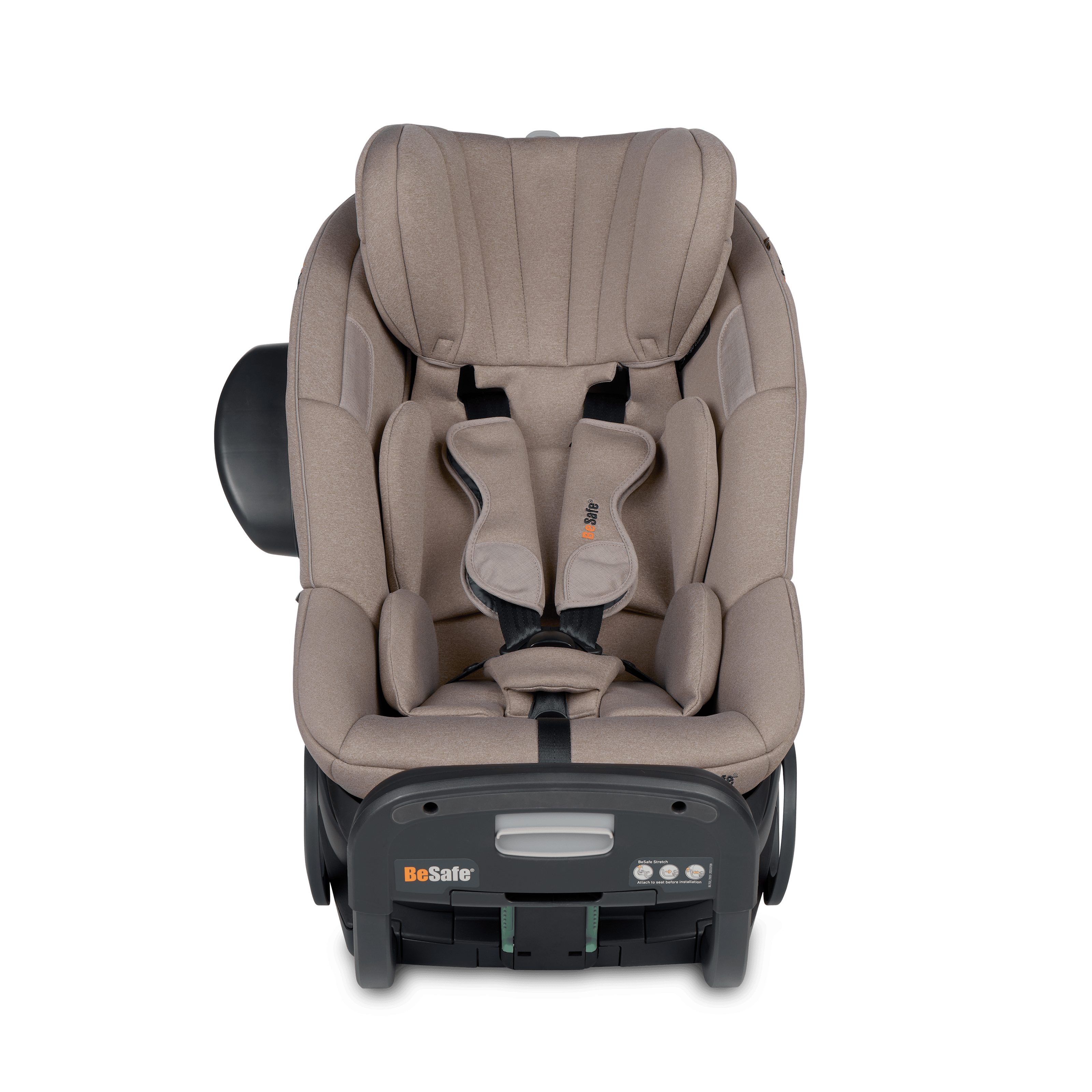 Cadeira auto Stretch² 6M-7Y / 61-125 cm, cor areia escura, brisa suave.